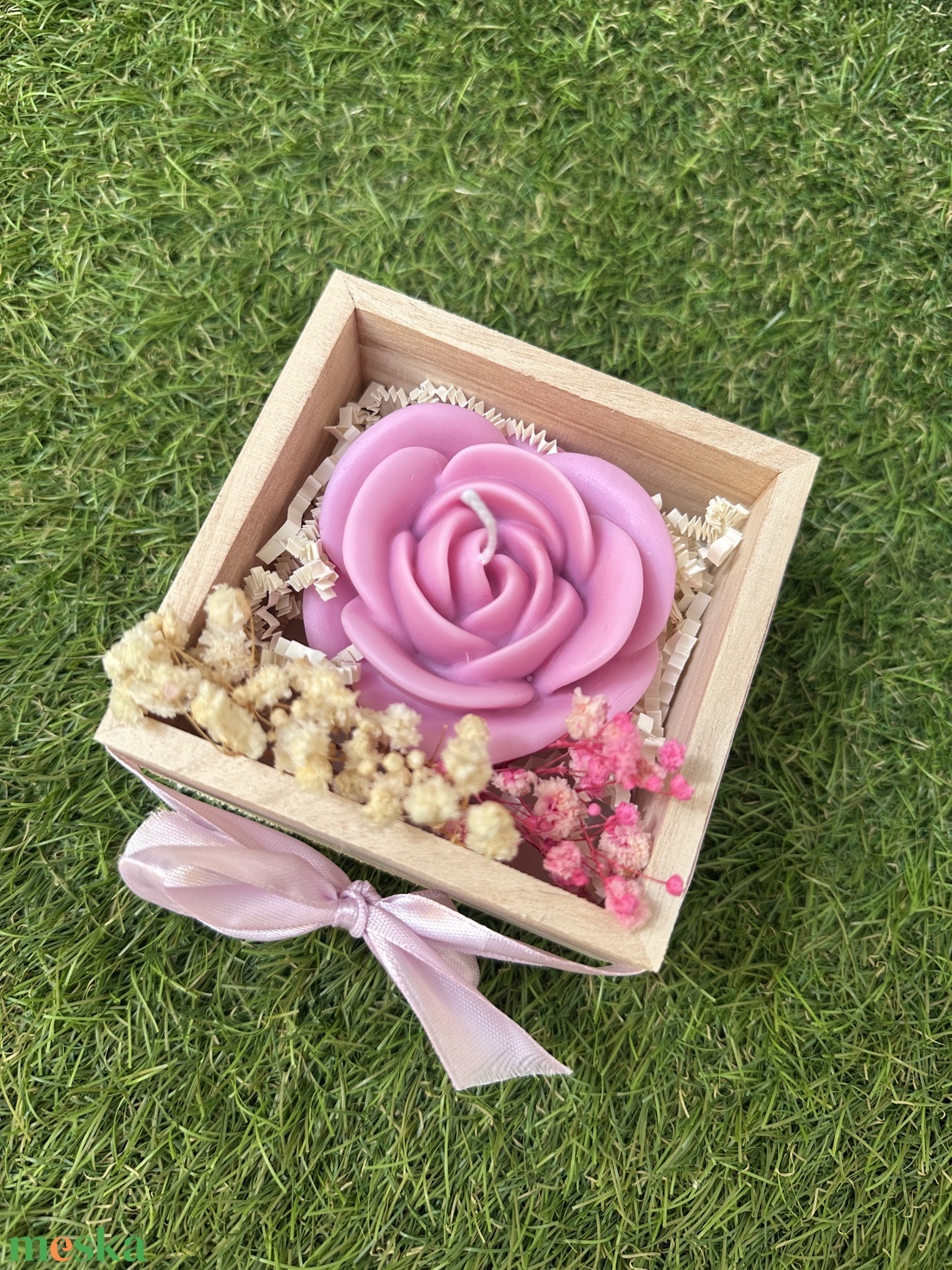 Gyertya Virág Box/Doboz - Rózsaszín - otthon & életmód - gyertya, illat, aroma - gyertya - Meska.hu