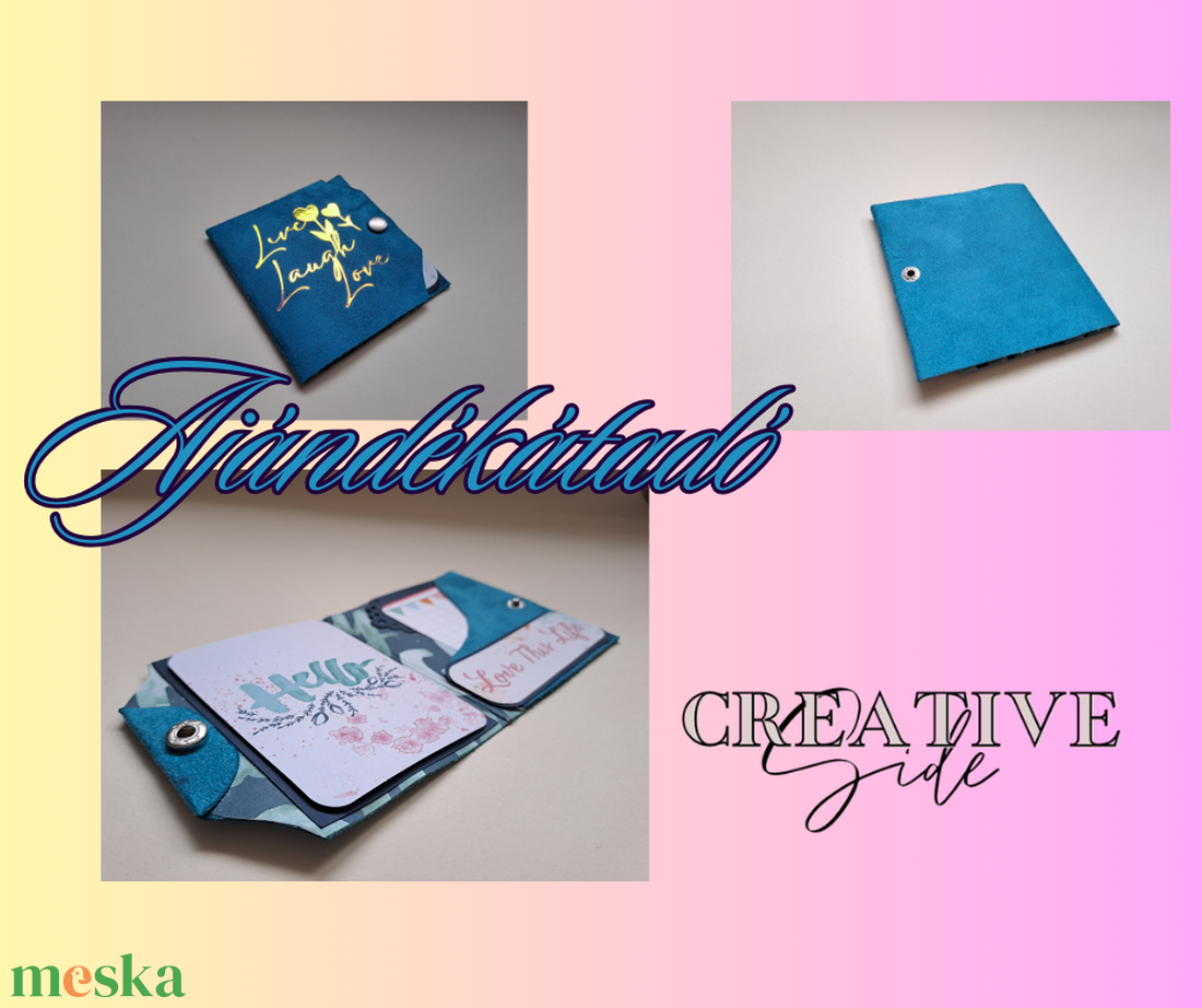 Különleges formatervezett Műbőr borítású Ajándékátadó- Live, Laugh,Love - esküvő - emlék & ajándék - nászajándék - esküvői pénzátadó boríték, kártya - Meska.hu