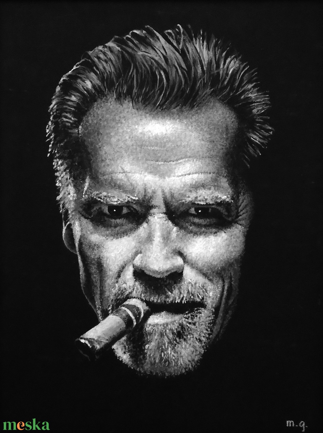 Arnold Schwarzenegger - festmény - művészet - festmény - akril - Meska.hu