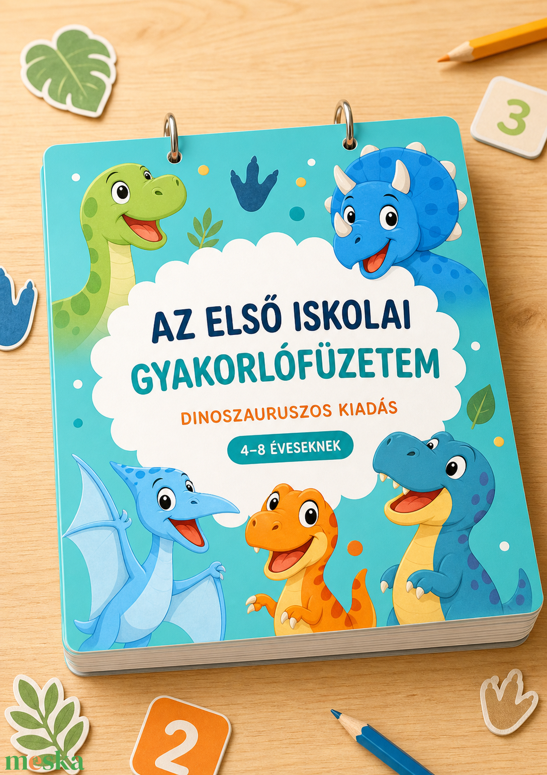 Az első iskolai gyakorlófüzetem, munkafüzetem - Dínós kiadás - játék & sport - készségfejlesztő és logikai játék - oktató játékok - Meska.hu