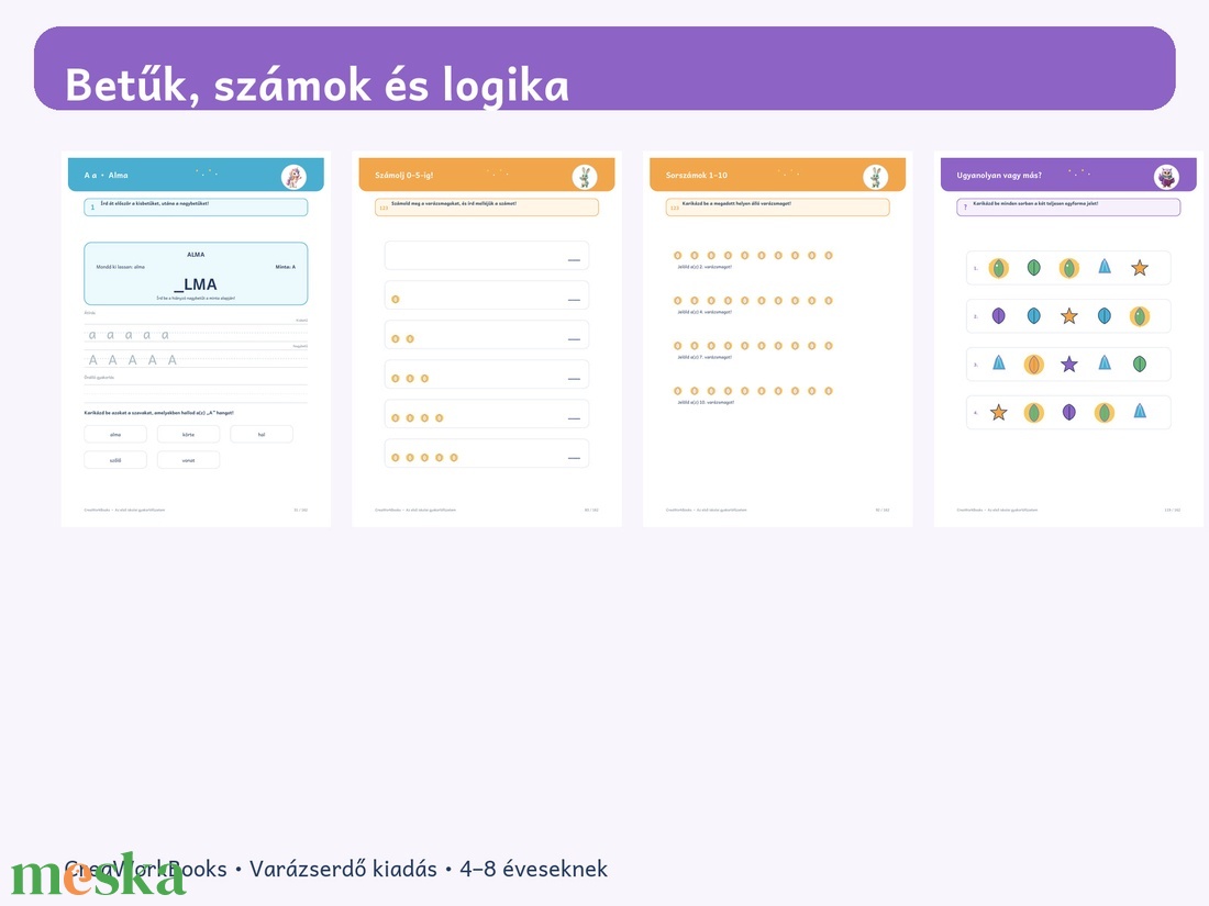 Az első iskolai gyakorlófüzetem, munkafüzetem  � Varázserdő kiadás - játék & sport - készségfejlesztő és logikai játék - oktató játékok - Meska.hu