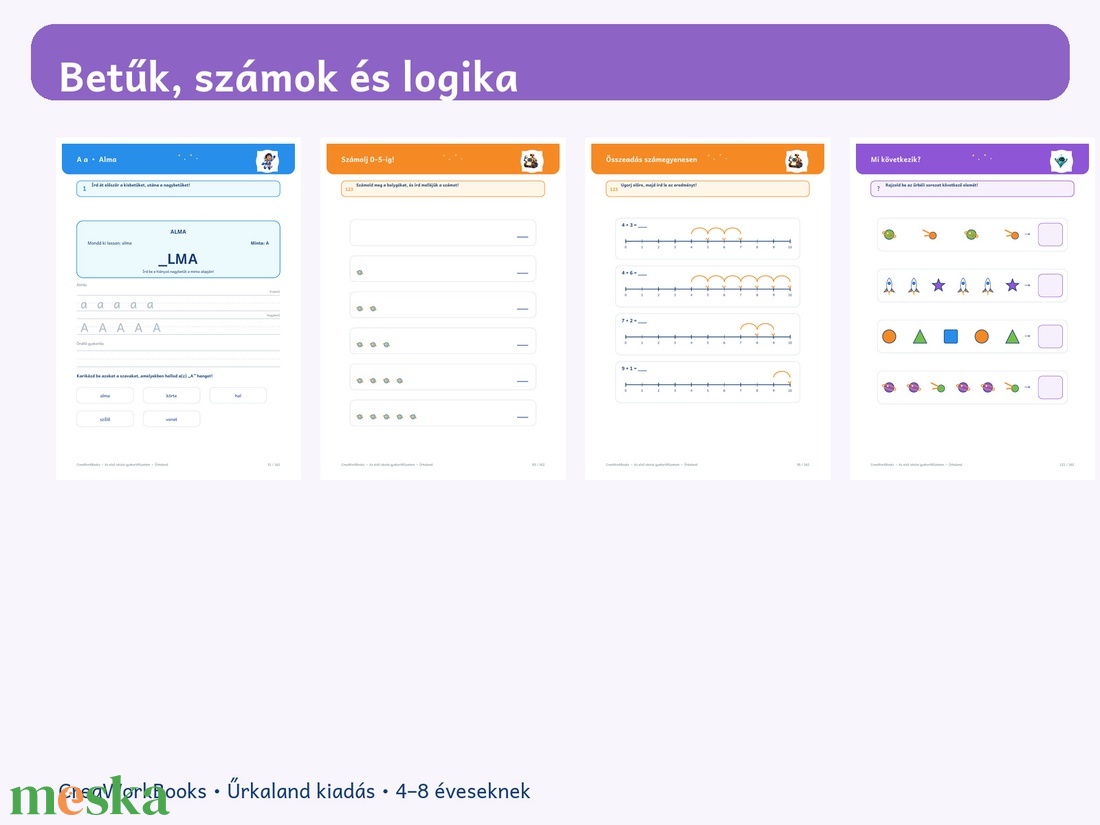 Az első iskolai gyakorlófüzetem, munkafüzetem � Űrkaland - játék & sport - készségfejlesztő és logikai játék - logikai játékok - Meska.hu