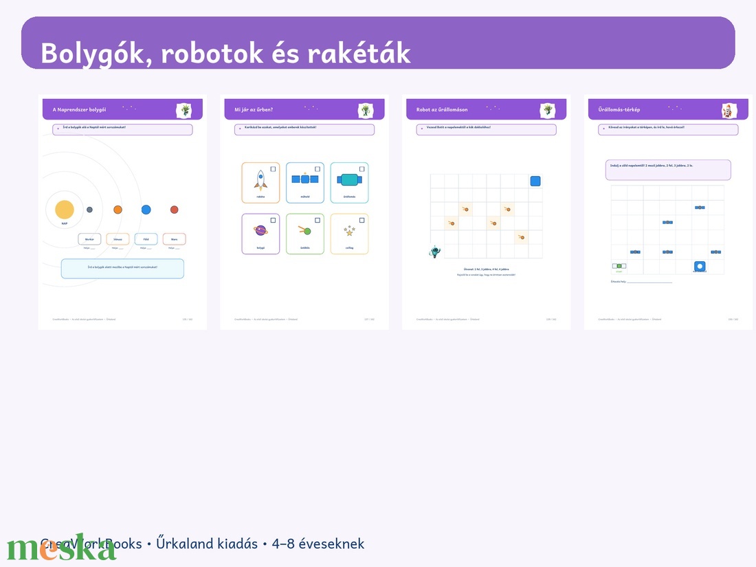 Az első iskolai gyakorlófüzetem, munkafüzetem � Űrkaland - játék & sport - készségfejlesztő és logikai játék - logikai játékok - Meska.hu