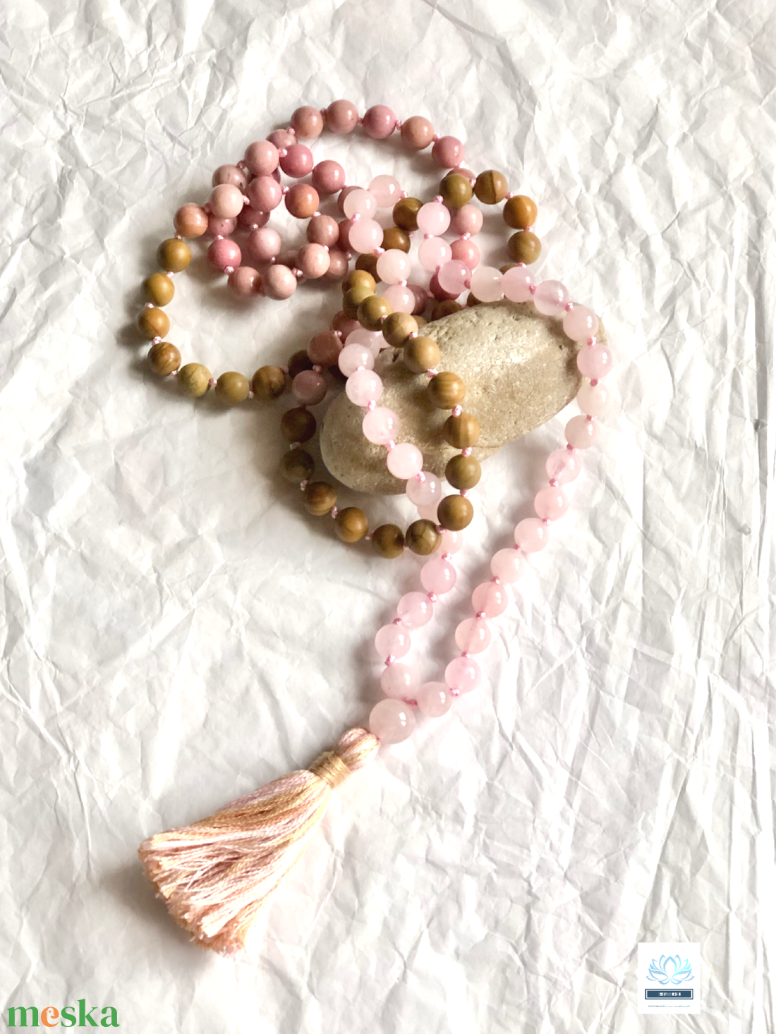 Love női 108 szemes ásvány nyaklánc  - ékszer - nyaklánc - bogyós nyaklánc - Meska.hu