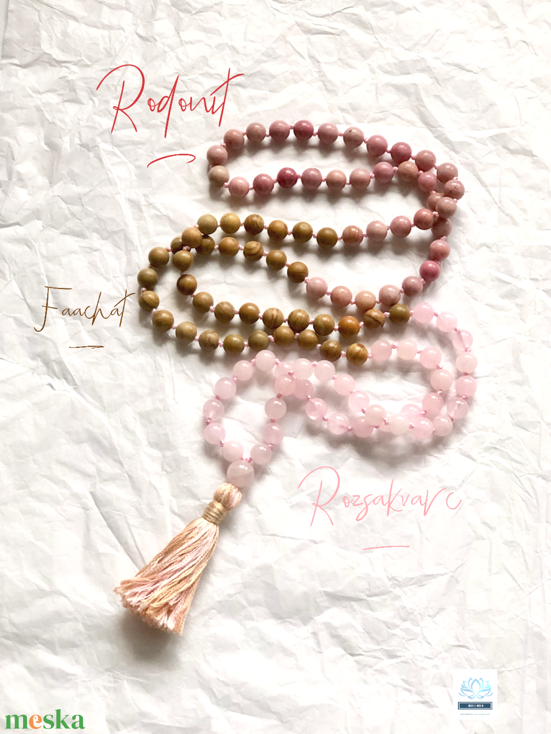 Love női 108 szemes ásvány nyaklánc  - ékszer - nyaklánc - bogyós nyaklánc - Meska.hu