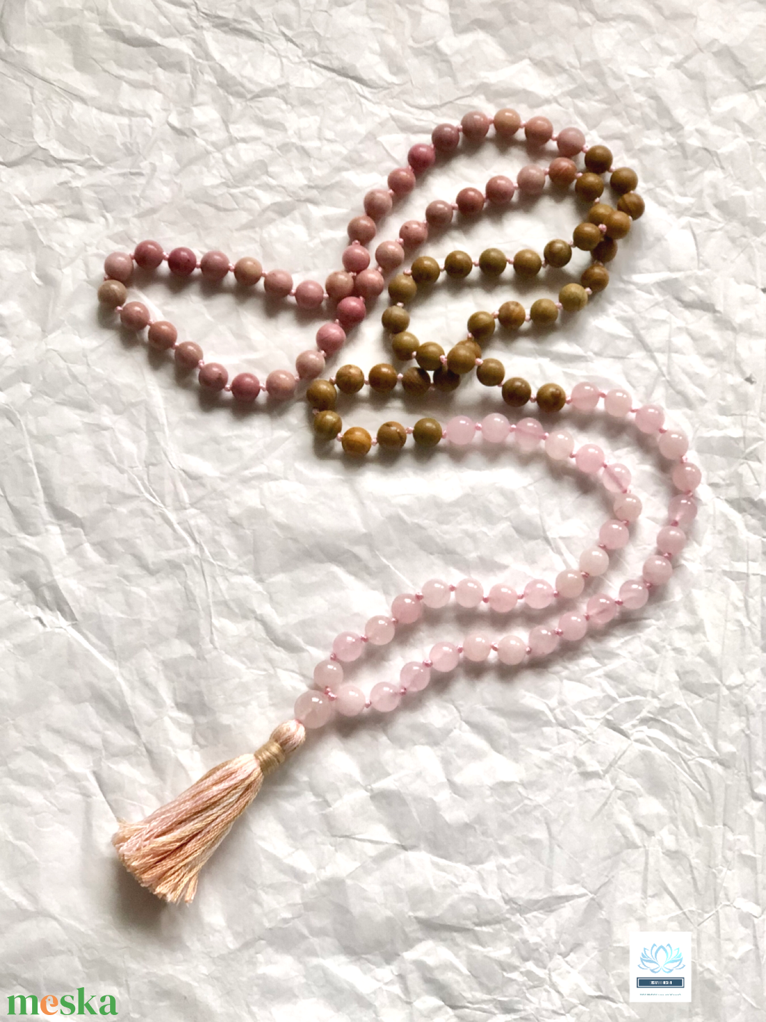 Love női 108 szemes ásvány nyaklánc  - ékszer - nyaklánc - bogyós nyaklánc - Meska.hu