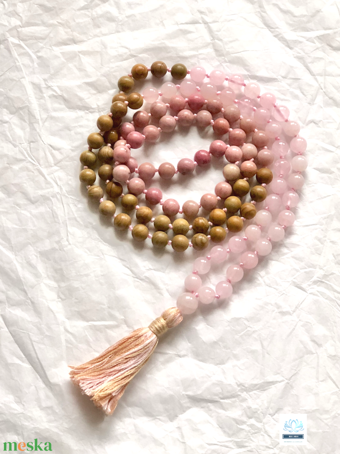 Love női 108 szemes ásvány nyaklánc  - ékszer - nyaklánc - bogyós nyaklánc - Meska.hu