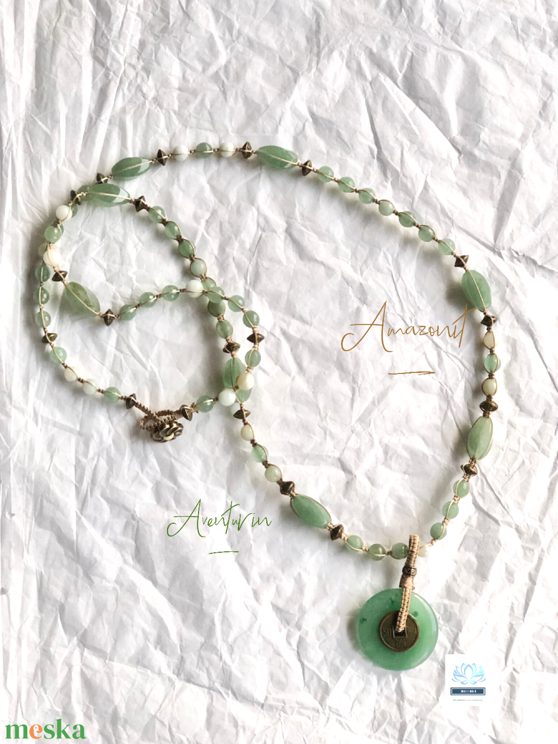 Zen női ásvány nyaklánc  - ékszer - nyaklánc - gyöngyös nyaklánc - Meska.hu