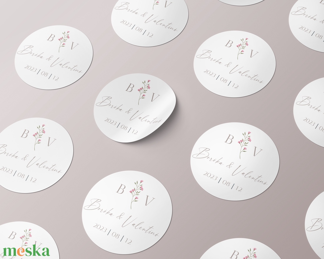 Esküvői logózott címke, Boróka - esküvő - meghívó & kártya - meghívó - Meska.hu
