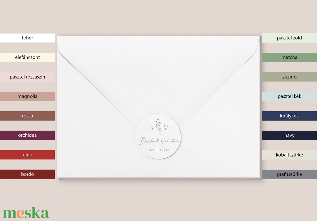 Esküvői logózott címke, Boróka - esküvő - meghívó & kártya - meghívó - Meska.hu