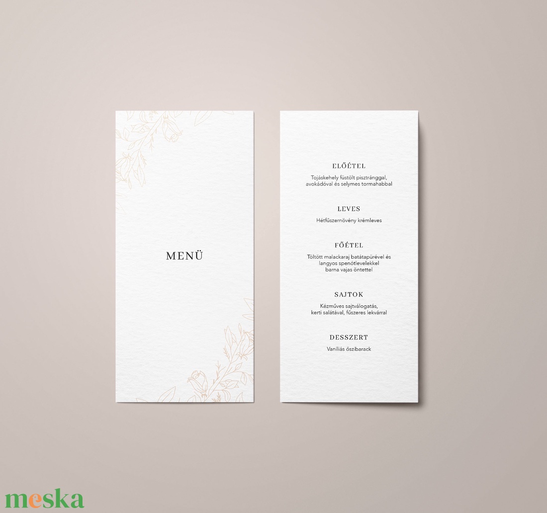 Rose esküvői meghívó kártya, minimal, virágos esküvő, Rose - esküvő - meghívó & kártya - meghívó - Meska.hu