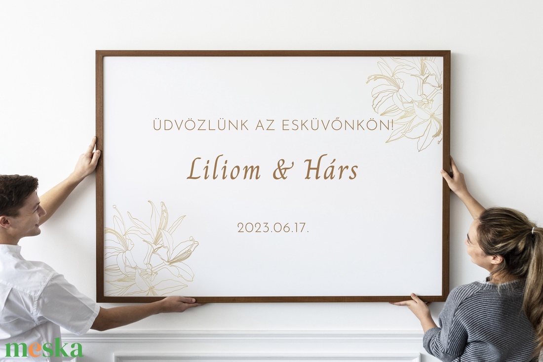 Liliom esküvői asztalszám menü- és itallap, háromszög asztali display - esküvő - meghívó & kártya - menü - Meska.hu