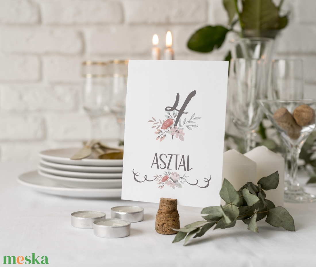 Vintage esküvői asztalszám - esküvő - meghívó & kártya - ültetési rend - Meska.hu