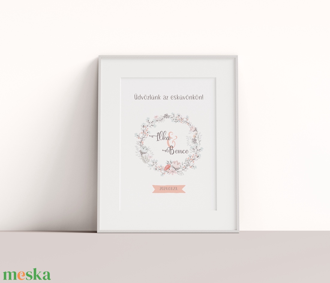 Ültető tábla esküvőre, Vintage ültetési rend poszter, kép - esküvő - dekoráció - tábla & jelzés - Meska.hu