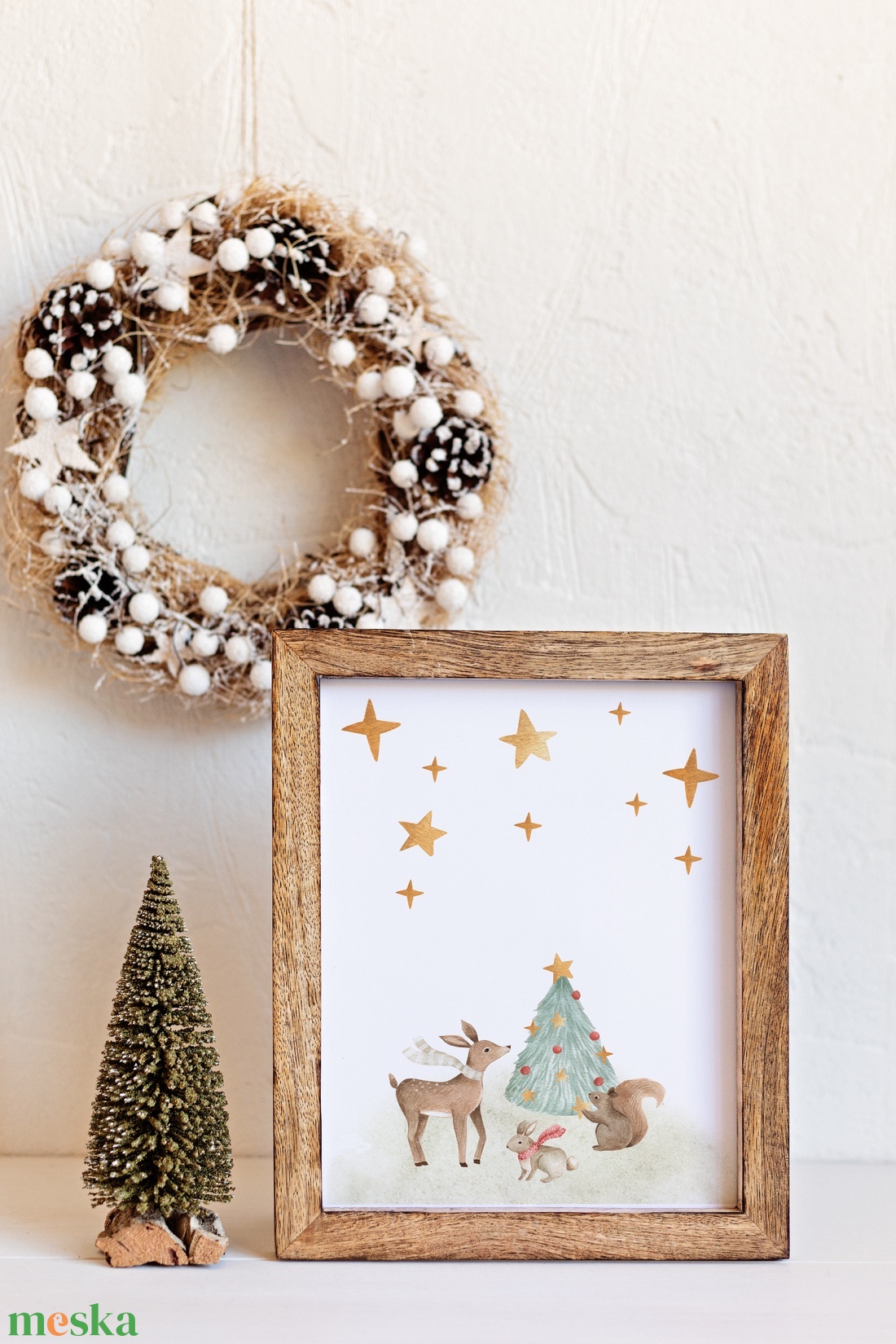 Karácsonyi képeslap, akvarell, karácsonyfa - karácsony - karácsonyi ajándékozás - karácsonyi képeslap, üdvözlőlap, ajándékkísérő - Meska.hu