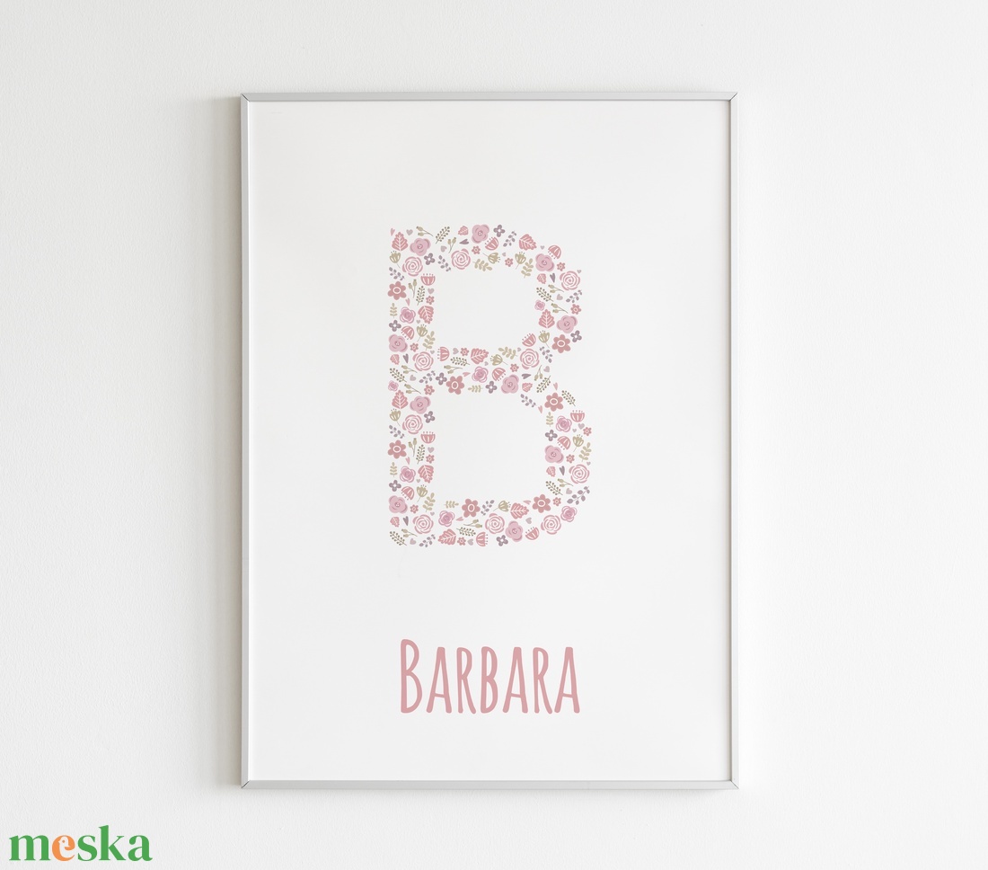 B betű, monogram, névnapi kép, gyerekszoba kép, babaszoba dekoráció, falikép, névre szóló - otthon & életmód - dekoráció - fali és függő dekoráció - betű & név - Meska.hu