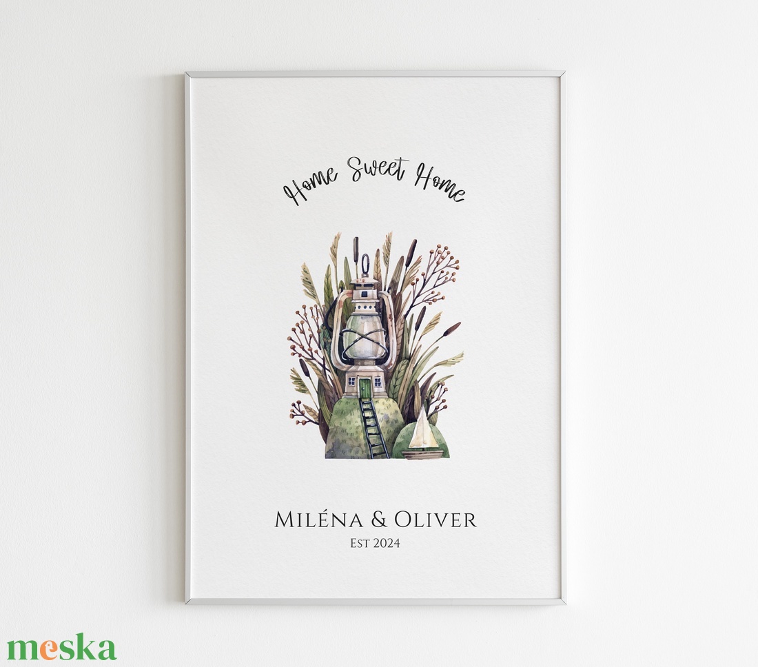 Személyre szóló házavató, lakásavató kép, nászajándék, névre szoló páros ajándék, home sweet home, évforduló - otthon & életmód - dekoráció - kép & falikép - poszter - Meska.hu
