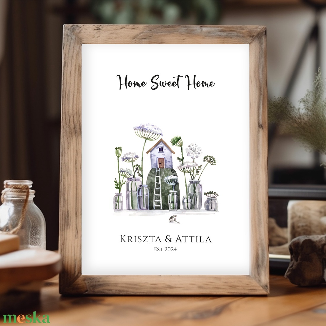 Személyre szóló házavató poszter, lakásavató kép, nászajándék, névre szoló páros, évfordulós ajándék, home sweet home - otthon & életmód - dekoráció - kép & falikép - poszter - Meska.hu