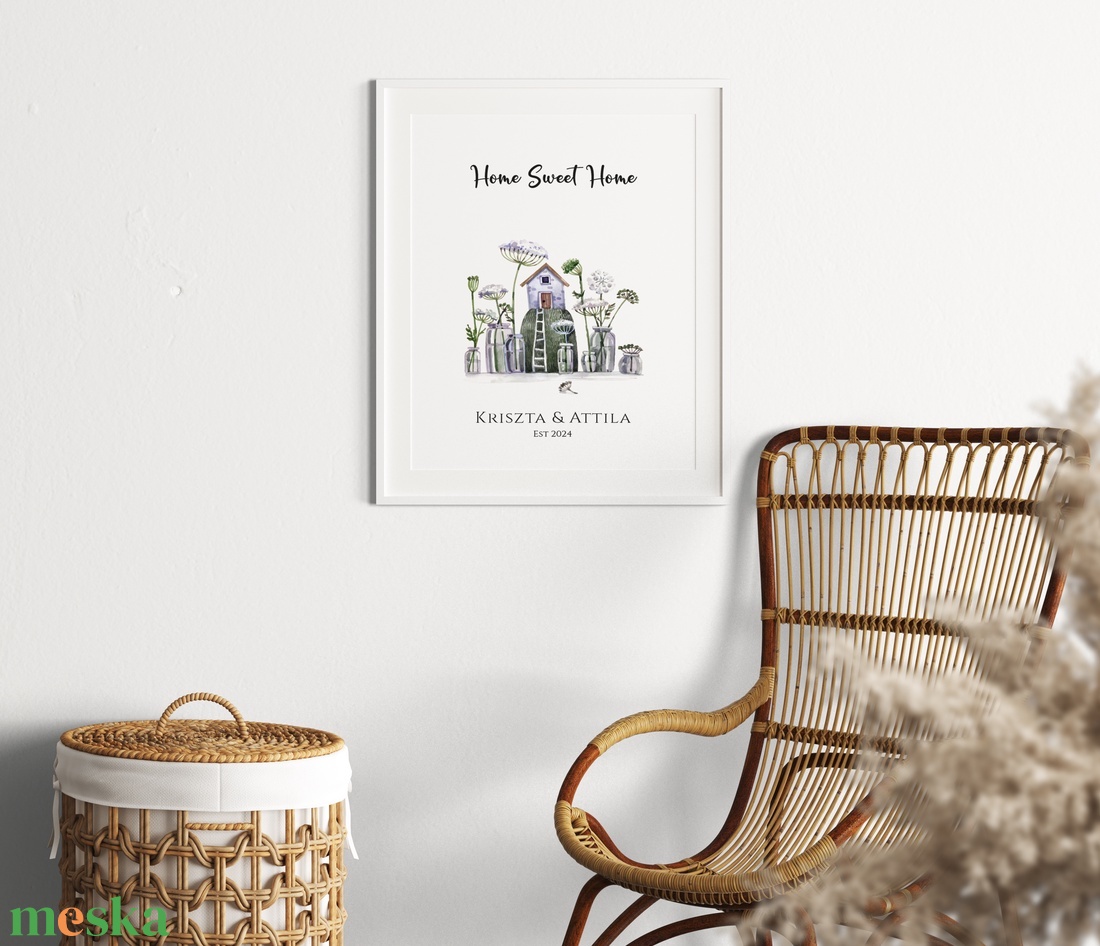 Személyre szóló házavató poszter, lakásavató kép, nászajándék, névre szoló páros, évfordulós ajándék, home sweet home - otthon & életmód - dekoráció - kép & falikép - poszter - Meska.hu