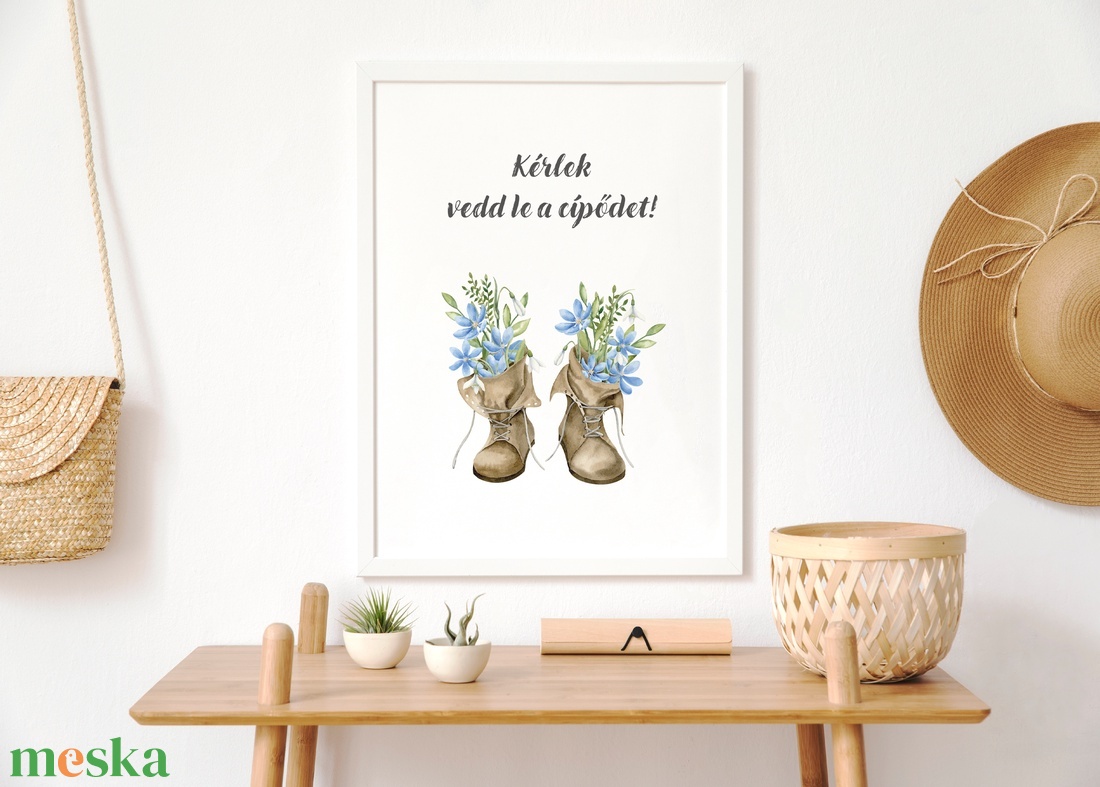 Előszoba falikép, Kérlek vedd le a cipődet! poszter - otthon & életmód - dekoráció - kép & falikép - poszter - Meska.hu
