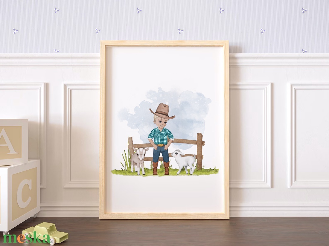 Élet a farmon, falikép dekoráció, monogramos poszter szett, 3 db - otthon & életmód - babaszoba, gyerekszoba - babaszoba kép - Meska.hu
