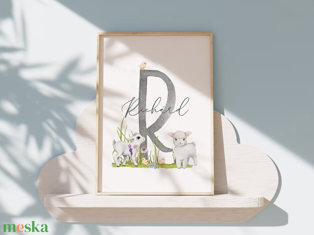 Élet a farmon, falikép dekoráció, monogramos poszter szett, 3 db - otthon & életmód - babaszoba, gyerekszoba - babaszoba kép - Meska.hu