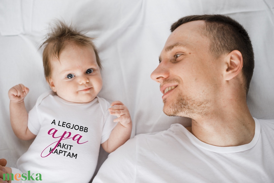 Legjobb apa, apák napi baba body, ajándék - ruha & divat - babaruha & gyerekruha - body - Meska.hu