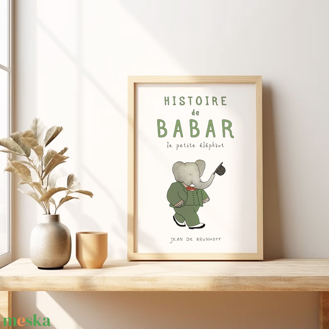 Babar elefántos poszter, gyerekszoba falikép, plakát - otthon & életmód - babaszoba, gyerekszoba - babaszoba kép - Meska.hu