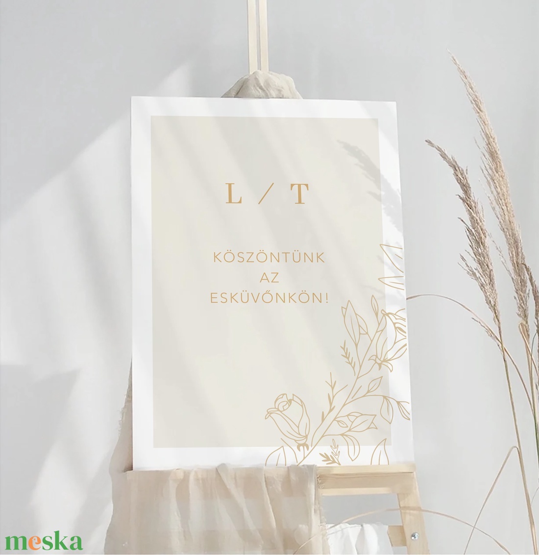 Rose esküvői üdvözlő tábla, vendégköszöntő, vendégváró poszter - esküvő - dekoráció - tábla & jelzés - Meska.hu