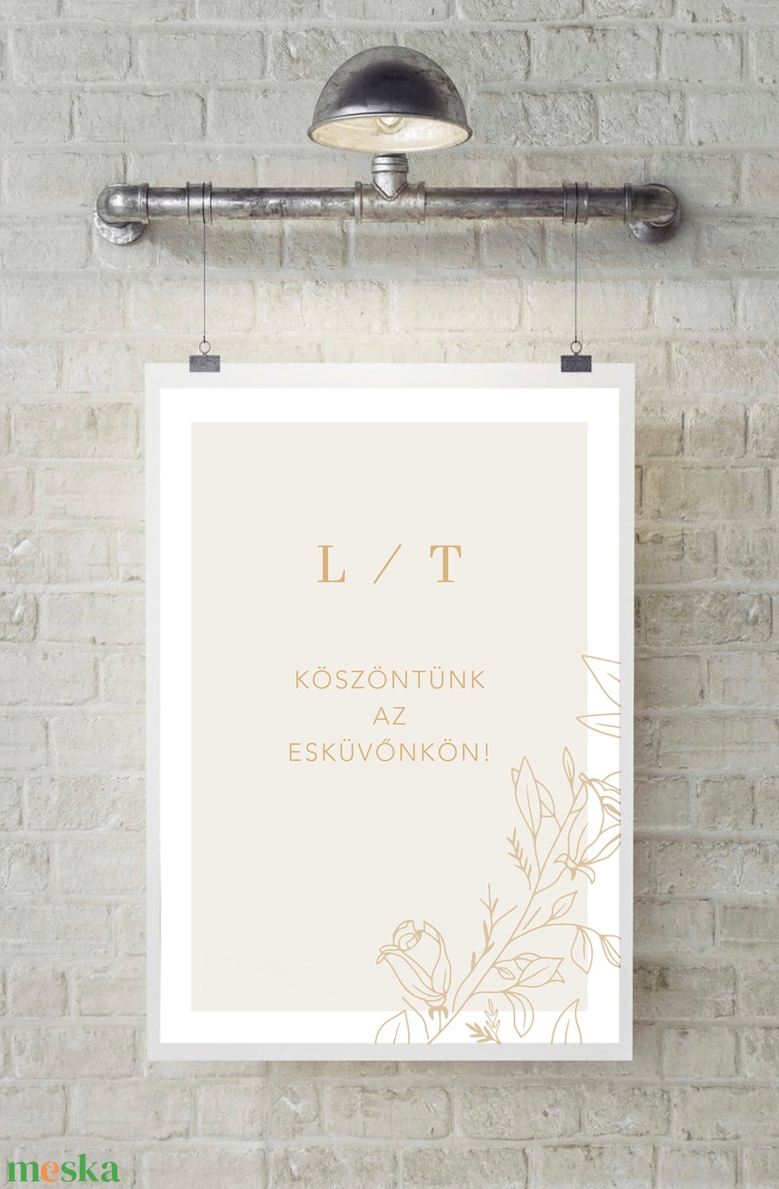 Rose esküvői üdvözlő tábla, vendégköszöntő, vendégváró poszter - esküvő - dekoráció - tábla & jelzés - Meska.hu