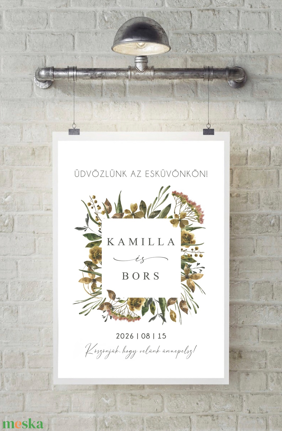 Herbárium esküvői üdvözlő tábla, vendégköszöntő, vendégváró poszter - esküvő - dekoráció - tábla & jelzés - Meska.hu