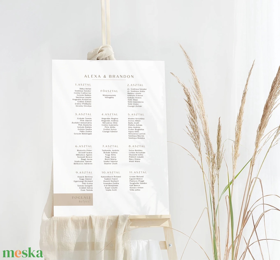 Taupe esküvői üdvözlő tábla, vendégköszöntő, vendégváró poszter - esküvő - dekoráció - tábla & jelzés - Meska.hu