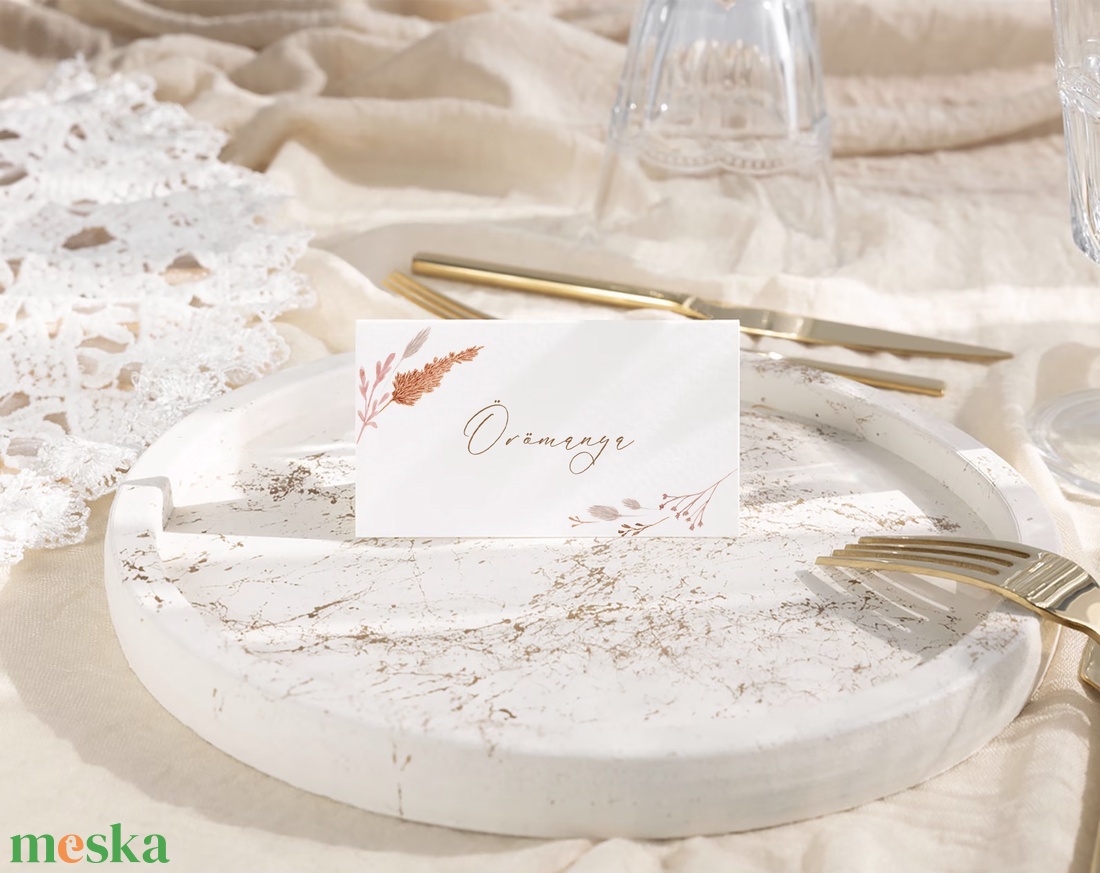 Ambrózia esküvői ültetőkártya, névjegy - esküvő - meghívó & kártya - ültetési rend - Meska.hu