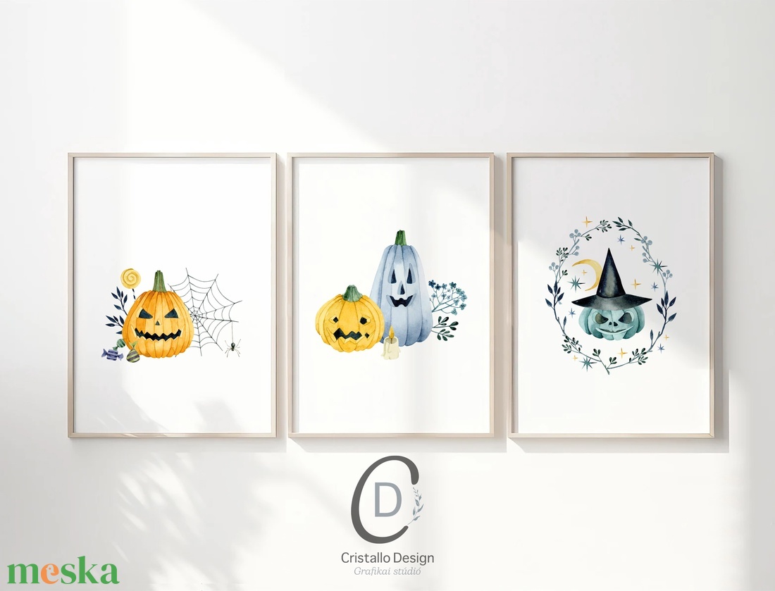 Halloween falikép, tök poszter, őszi kép - otthon & életmód - dekoráció - halloween - halloweeni dekoráció - Meska.hu