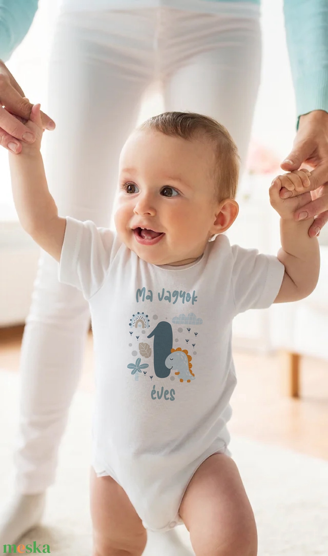 Születésnapi baba body, Dinós baba body, kisfiúnak, baba köszöntő, születésnapi baba body - ruha & divat - babaruha & gyerekruha - body - Meska.hu