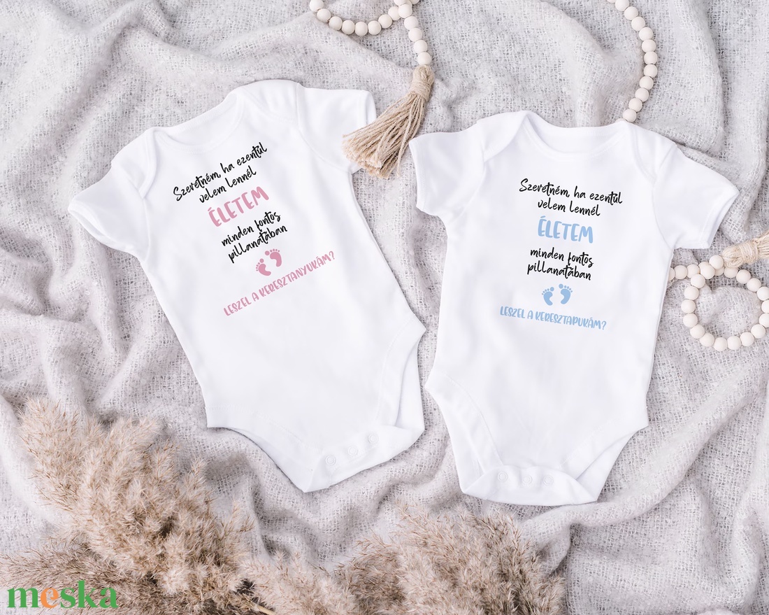 Keresztszülő felkérő baba body - ruha & divat - babaruha & gyerekruha - body - Meska.hu