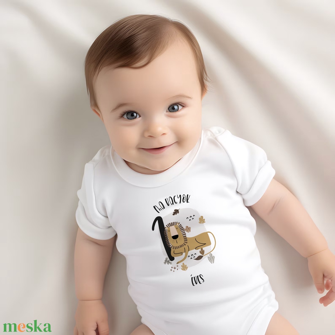 Születésnapra oroszlános ajándék, szafari állatos baba body - ruha & divat - babaruha & gyerekruha - body - Meska.hu