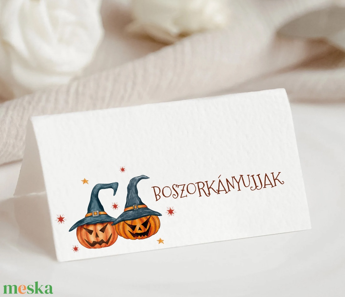 Halloween menükártya, ételcímke, svédasztal ételkártya, töklámpás - otthon & életmód - dekoráció - halloween - halloweeni dekoráció - Meska.hu
