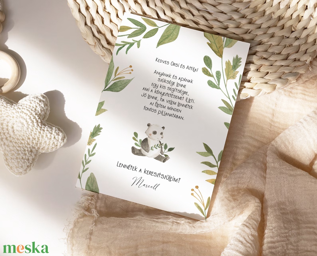 Keresztszülő felkérő kártya, koala macis - játék & sport - keresztelőajándékok - Meska.hu