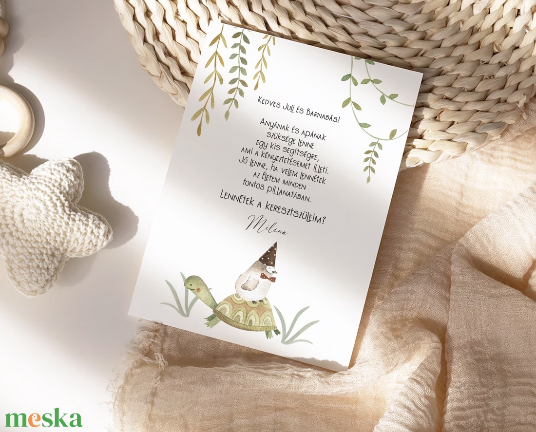 Keresztszülő felkérő kártya, dzsungel - játék & sport - keresztelőajándékok - Meska.hu