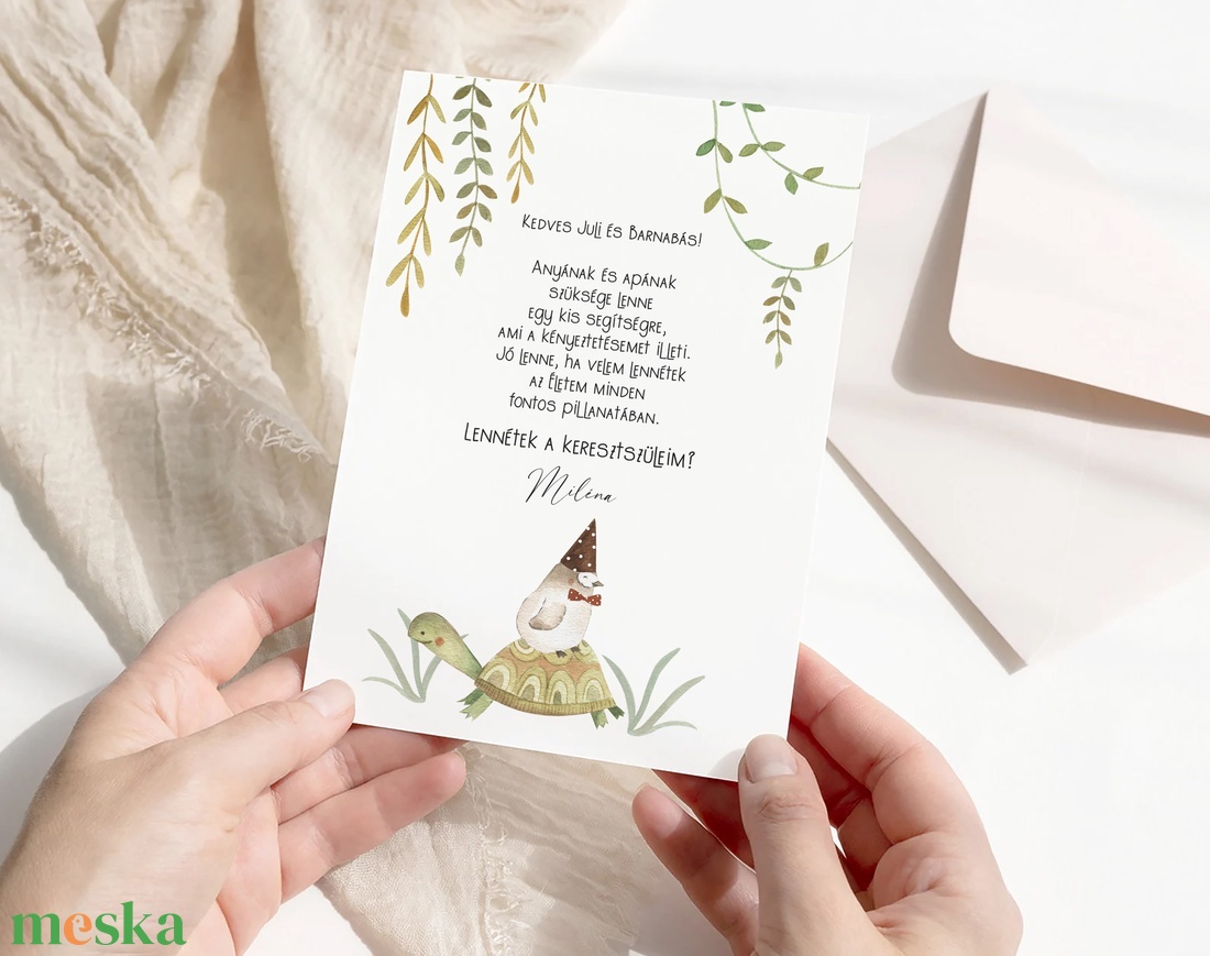 Keresztszülő felkérő kártya, dzsungel - játék & sport - keresztelőajándékok - Meska.hu