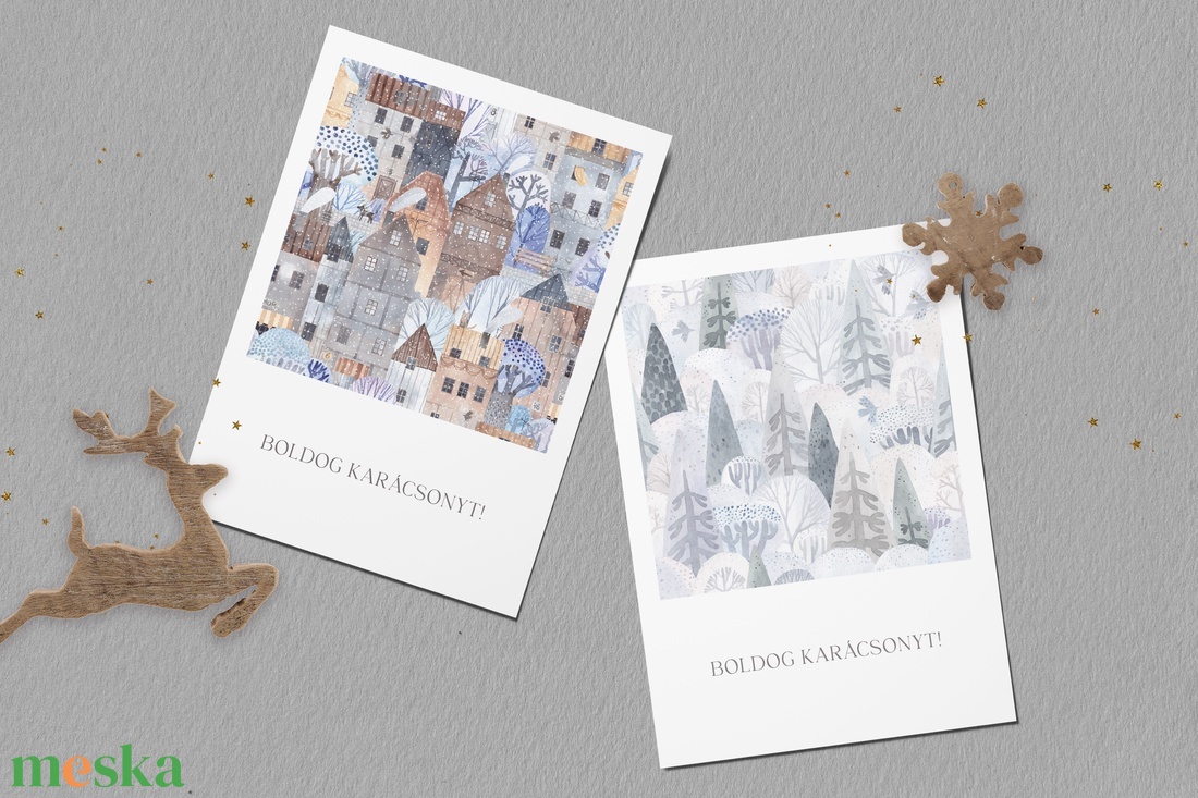 Wintertale karácsonyi képeslap, üdvözlőlap - karácsony - karácsonyi ajándékozás - karácsonyi képeslap, üdvözlőlap, ajándékkísérő - Meska.hu