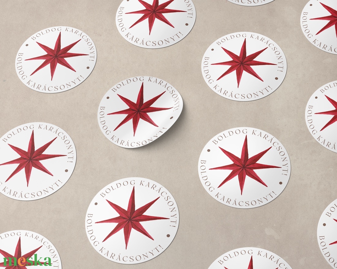 Ornament karácsonyi köszönőajándék matrica, gyertya körmatrica, borítékzáró matrica - otthon & életmód - papír, írószer - matrica, matrica csomag - Meska.hu