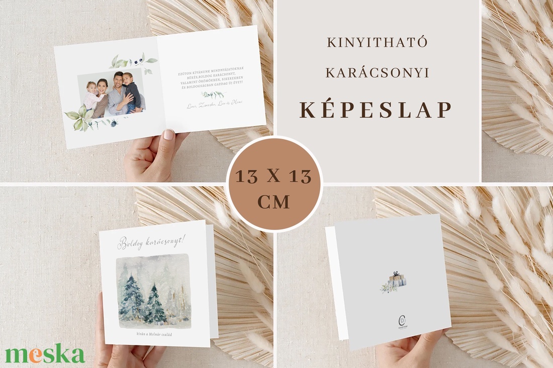 Fényképes karácsonyi képeslap, családi üdvözlőlap, greenery ajándékkísérő - karácsony - karácsonyi ajándékozás - karácsonyi képeslap, üdvözlőlap, ajándékkísérő - Meska.hu