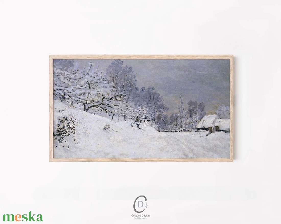 Monet festmény, karácsonyi dekoráció, Samsung Frame TV kép, digitális - karácsony - karácsonyi lakásdekoráció - karácsonyi lakásdíszek - Meska.hu