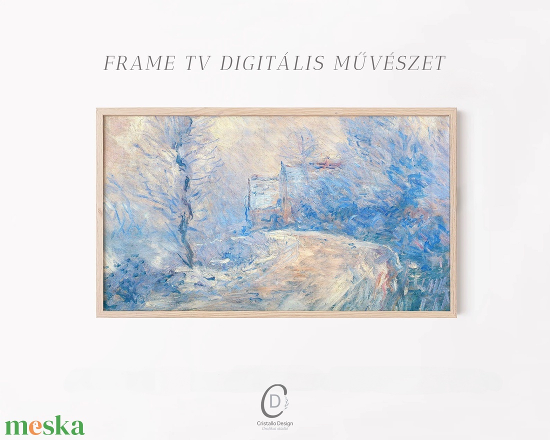 Monet festmény, karácsonyi dekoráció, Samsung Frame TV kép, digitális - karácsony - karácsonyi lakásdekoráció - karácsonyi lakásdíszek - Meska.hu