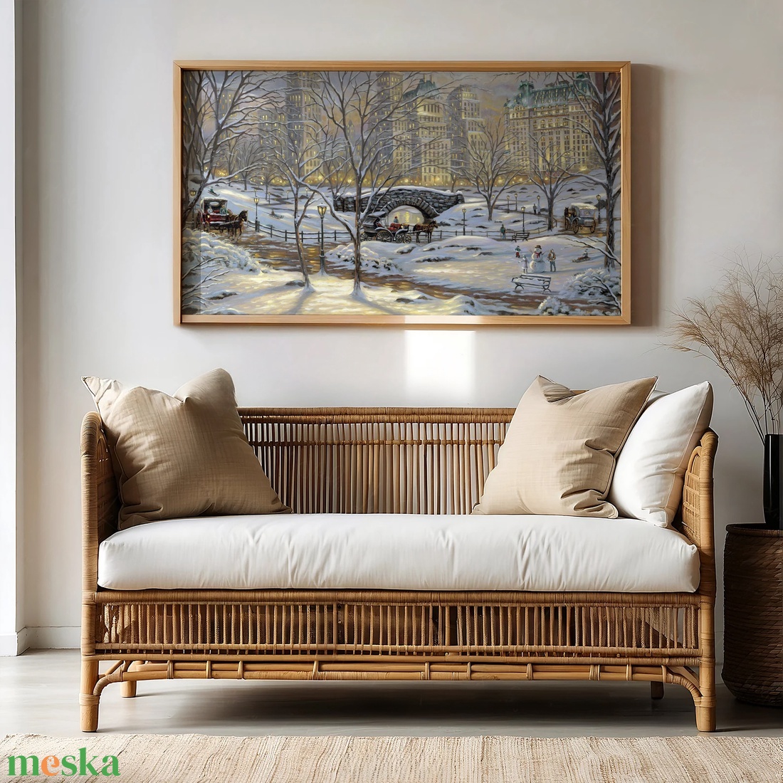 Téli festmény, karácsonyi dekoráció, Samsung The Frame TV kép, digitális - karácsony - karácsonyi lakásdekoráció - karácsonyi lakásdíszek - Meska.hu