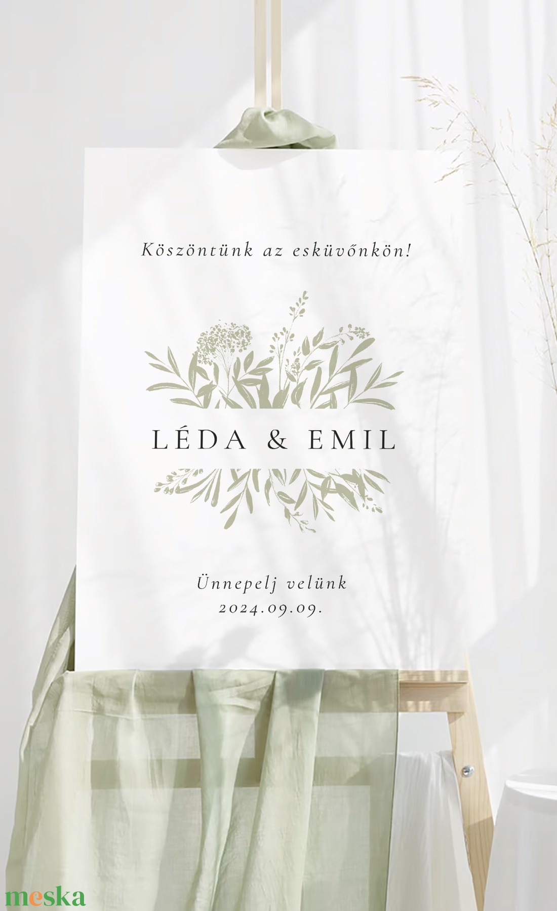 Zsálya esküvői üdvözlő tábla, vendég köszöntő, vendégváró poszter - esküvő - dekoráció - tábla & jelzés - Meska.hu