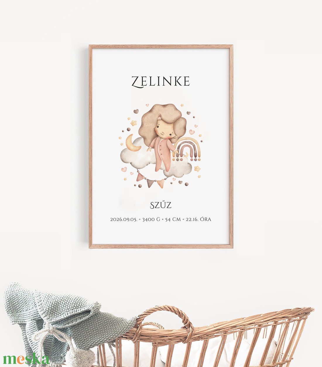 Szűz gyerek horoszkóp, egyedi csillagjegyes kép, megérkeztem falikép - otthon & életmód - babaszoba, gyerekszoba - babaszoba kép - Meska.hu