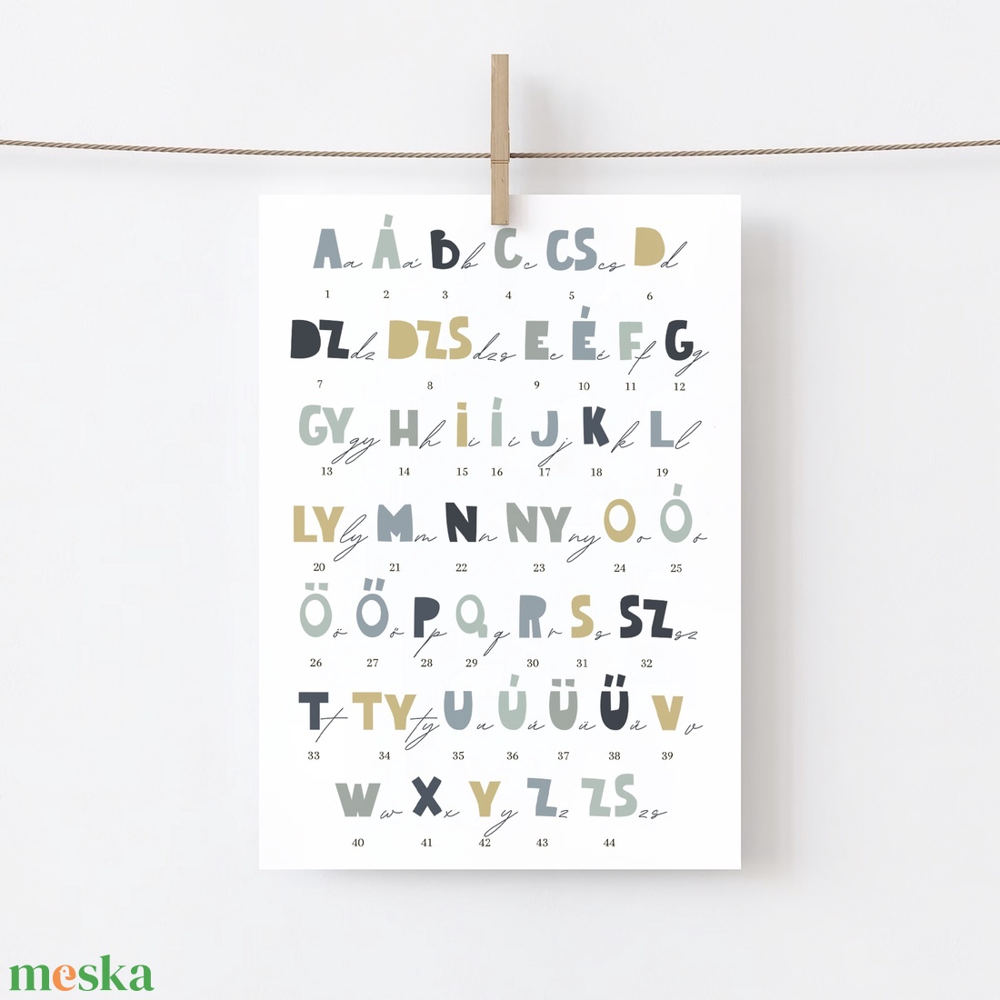 Teljes magyar ABC oktató poszter gyerekszobába, gyermekszoba dekoráció, montessori falikép - otthon & életmód - babaszoba, gyerekszoba - babaszoba kép - Meska.hu